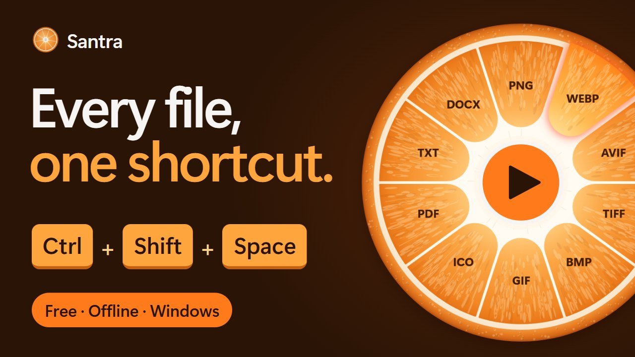 Santra, every file, one shortcut: the video's title card